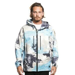 ColdSmoke Mens Abstract Print Hooded Jacket Size Medium